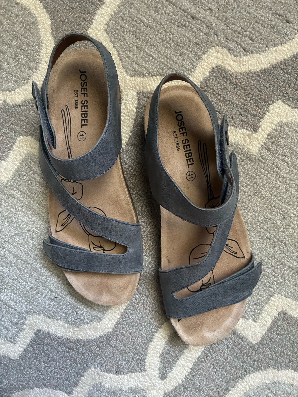 Josef Seibel Gray Strappy Slingback Sandals